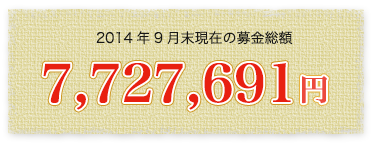 2014年3月末現在の募金総額 7,304,836円